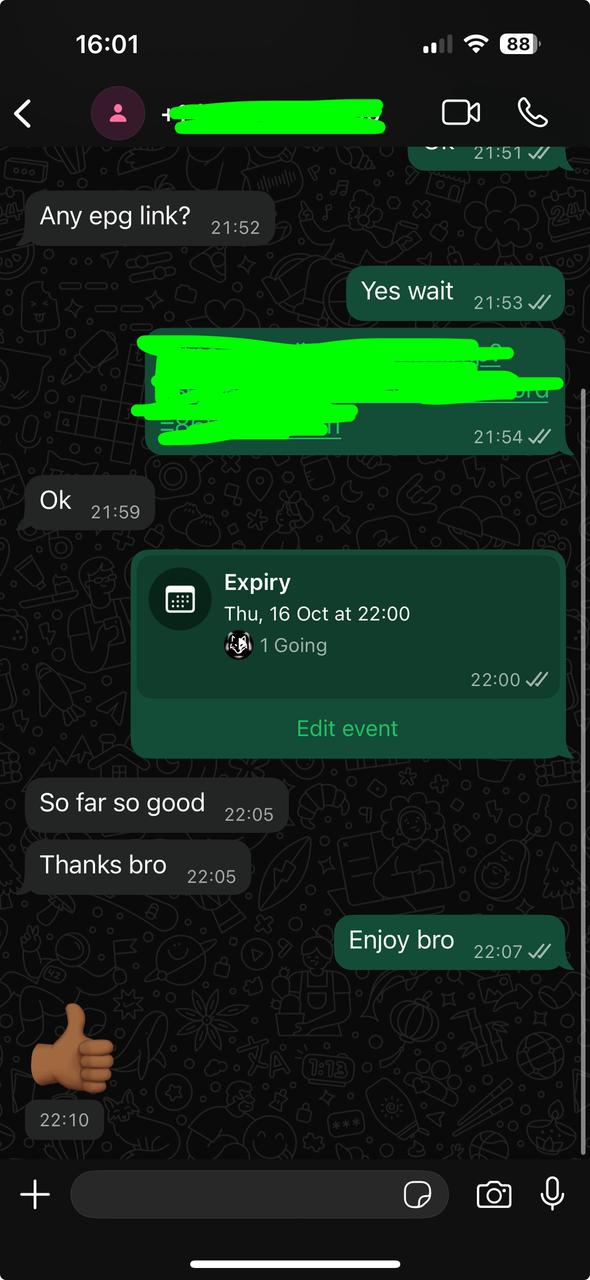 Customer Feedback Screenshot